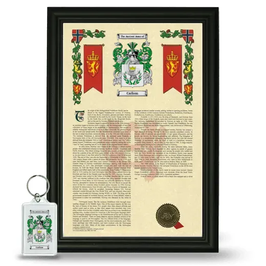 Carlson Framed Armorial History and Keychain - Black