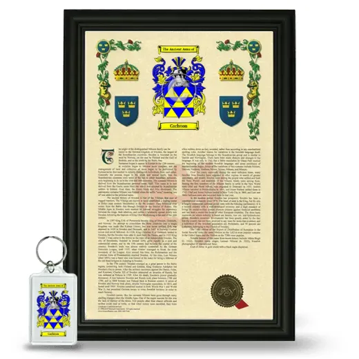 Carlston Framed Armorial History and Keychain - Black