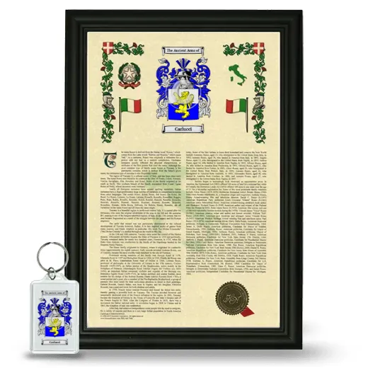 Carlucci Framed Armorial History and Keychain - Black