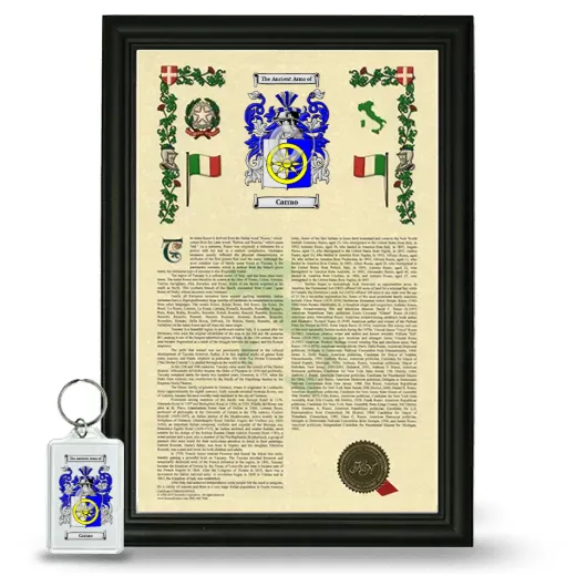 Carrao Framed Armorial History and Keychain - Black
