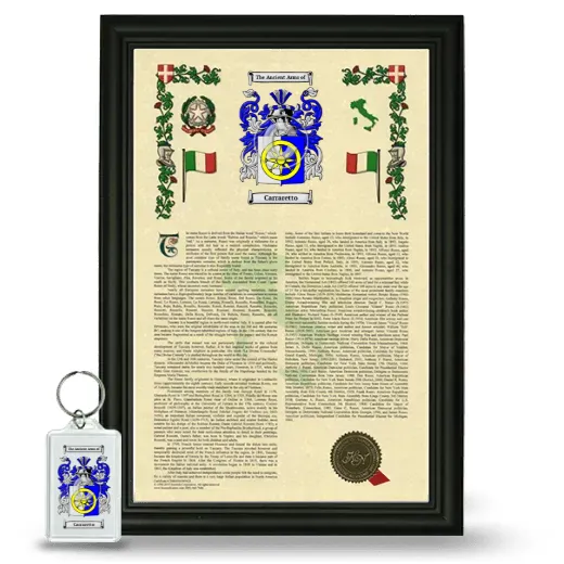 Carraretto Framed Armorial History and Keychain - Black