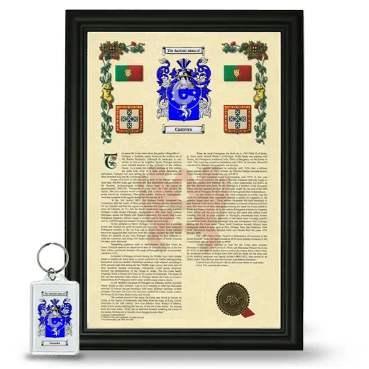 Carreira Framed Armorial History and Keychain - Black