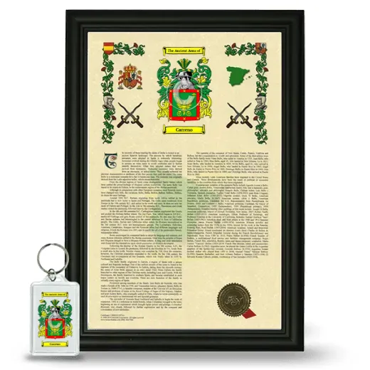 Carreno Framed Armorial History and Keychain - Black