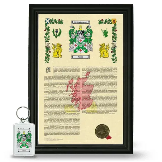Carss Framed Armorial History and Keychain - Black