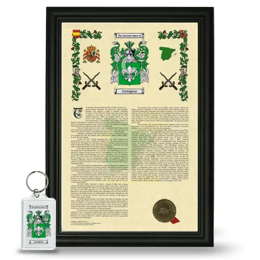 Cartegena Framed Armorial History and Keychain - Black