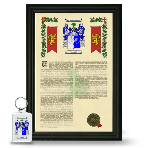 Carvath Framed Armorial History and Keychain - Black