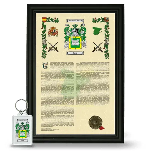 Casa Framed Armorial History and Keychain - Black