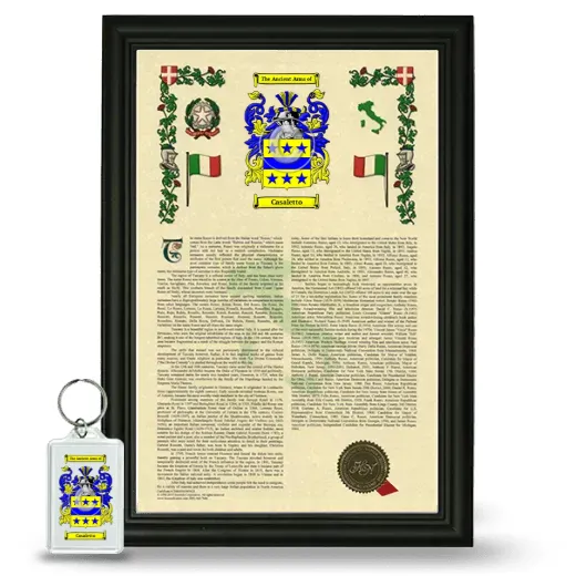 Casaletto Framed Armorial History and Keychain - Black