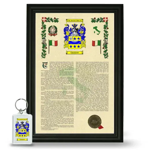 Casanove Framed Armorial History and Keychain - Black