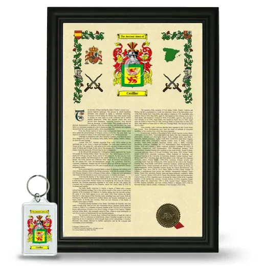 Casillac Framed Armorial History and Keychain - Black