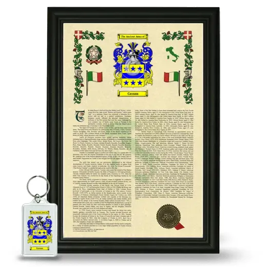 Cassan Framed Armorial History and Keychain - Black