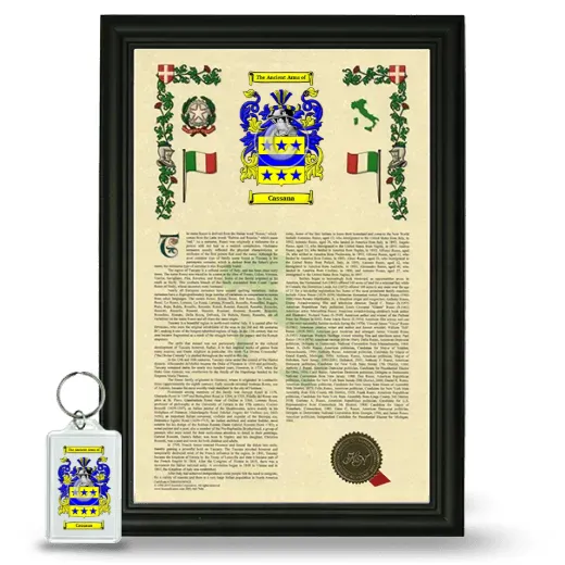 Cassana Framed Armorial History and Keychain - Black