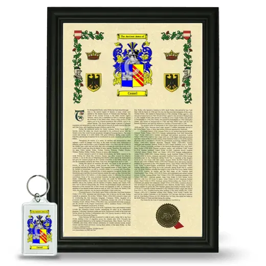 Cassel Framed Armorial History and Keychain - Black