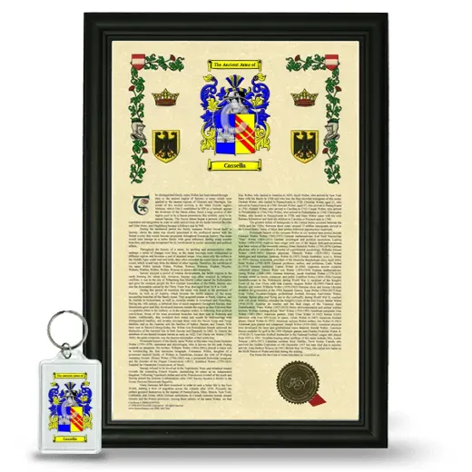Cassella Framed Armorial History and Keychain - Black