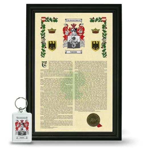 Cassens Framed Armorial History and Keychain - Black