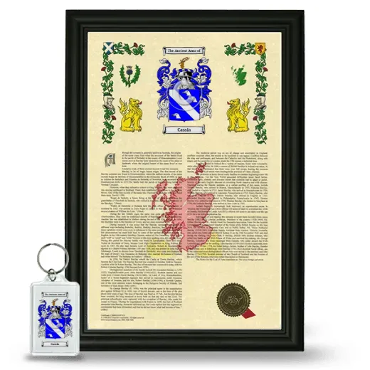 Cassia Framed Armorial History and Keychain - Black