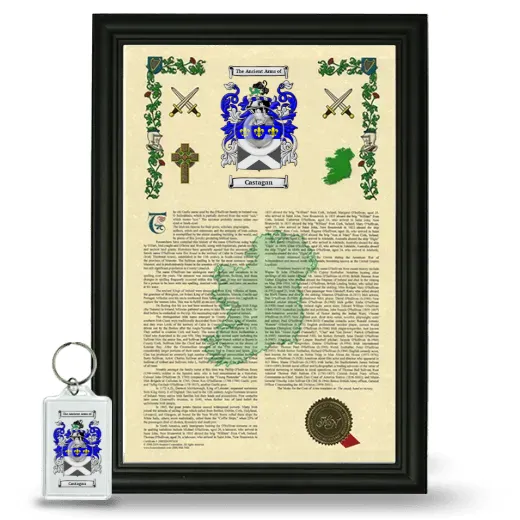 Castagan Framed Armorial History and Keychain - Black