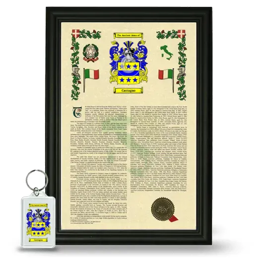 Castagno Framed Armorial History and Keychain - Black