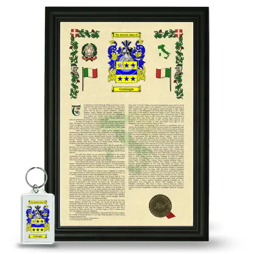 Castangia Framed Armorial History and Keychain - Black