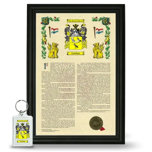 Castelnau Framed Armorial History and Keychain - Black