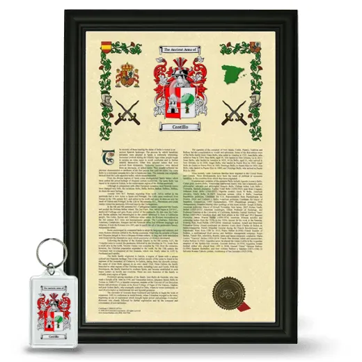 Castillo Framed Armorial History and Keychain - Black