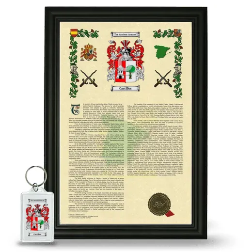 Castillos Framed Armorial History and Keychain - Black