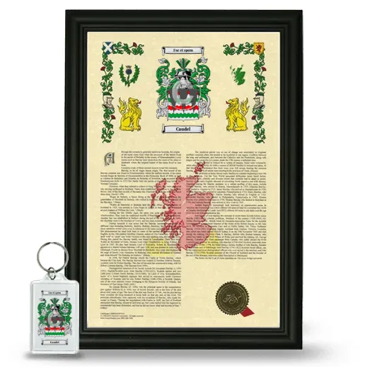 Caudel Framed Armorial History and Keychain - Black