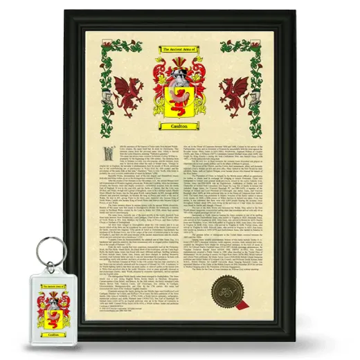 Caulton Framed Armorial History and Keychain - Black