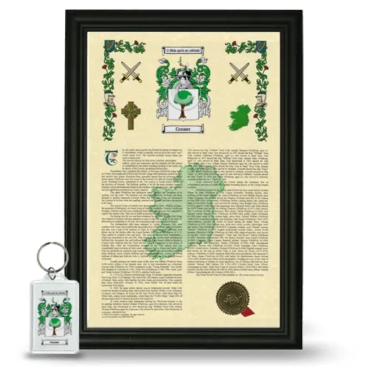 Cauner Framed Armorial History and Keychain - Black
