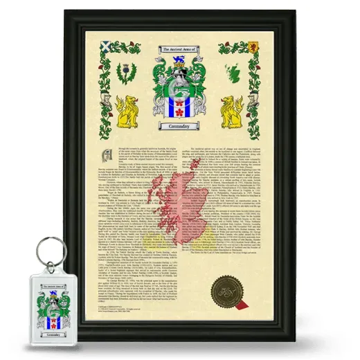 Caunnday Framed Armorial History and Keychain - Black