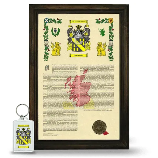 Cawlender Framed Armorial History and Keychain - Brown