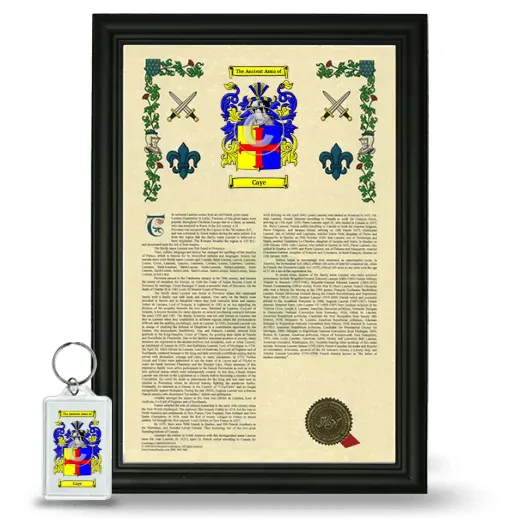 Caye Framed Armorial History and Keychain - Black
