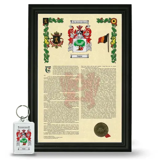 Cayor Framed Armorial History and Keychain - Black