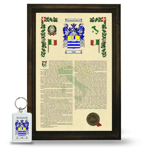 Cera Framed Armorial History and Keychain - Brown