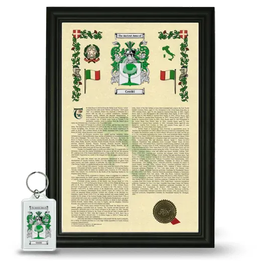 Cerriti Framed Armorial History and Keychain - Black