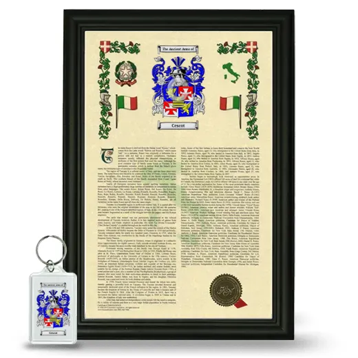 Cescot Framed Armorial History and Keychain - Black