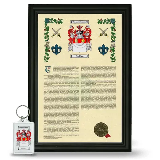 Chaffour Framed Armorial History and Keychain - Black
