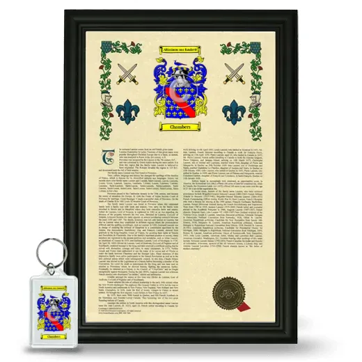 Chambers Framed Armorial History and Keychain - Black