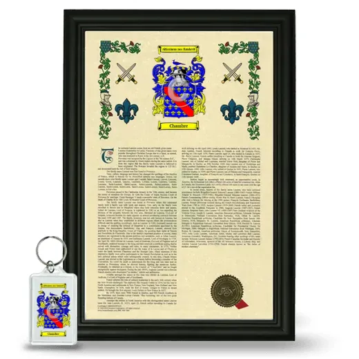 Chambre Framed Armorial History and Keychain - Black