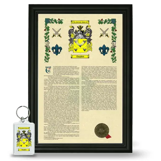 Chaplais Framed Armorial History and Keychain - Black