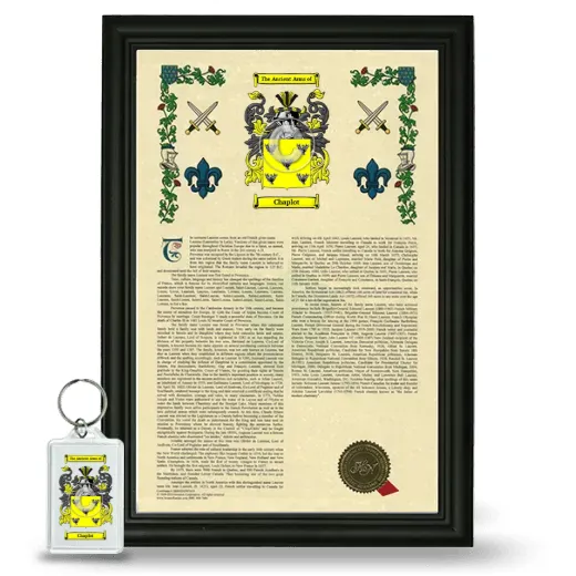 Chaplot Framed Armorial History and Keychain - Black