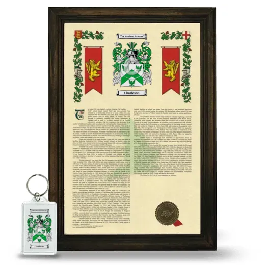 Charleson Framed Armorial History and Keychain - Brown