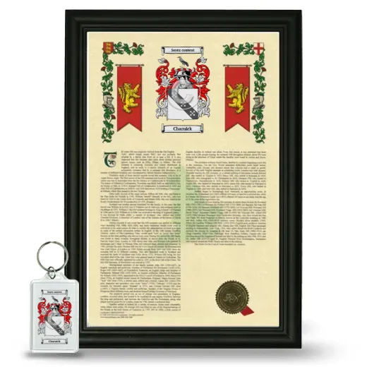 Charnick Framed Armorial History and Keychain - Black