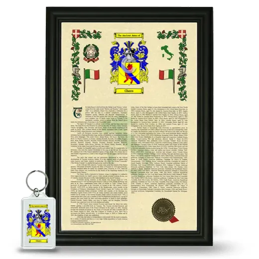 Charo Framed Armorial History and Keychain - Black