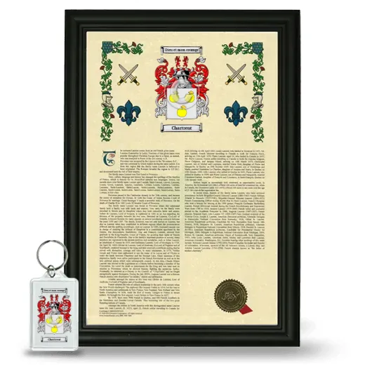 Chartrent Framed Armorial History and Keychain - Black