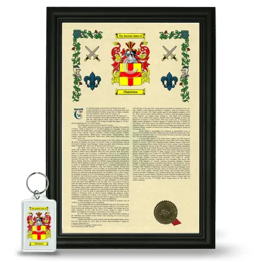 Chasteau Framed Armorial History and Keychain - Black
