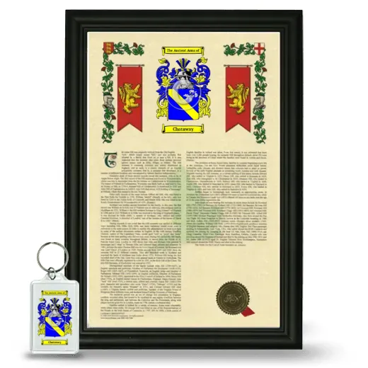 Chataway Framed Armorial History and Keychain - Black