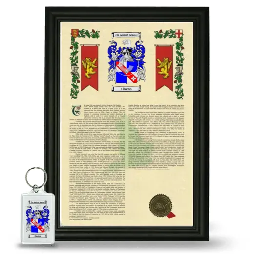 Chaton Framed Armorial History and Keychain - Black