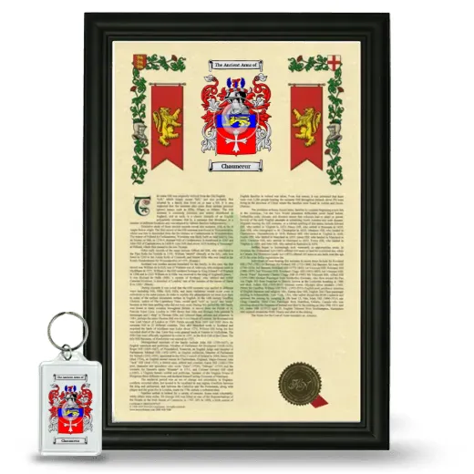 Chaunceur Framed Armorial History and Keychain - Black
