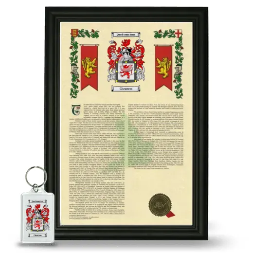 Cheatem Framed Armorial History and Keychain - Black